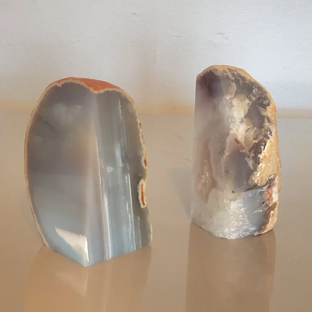 Geode bookend natural agate